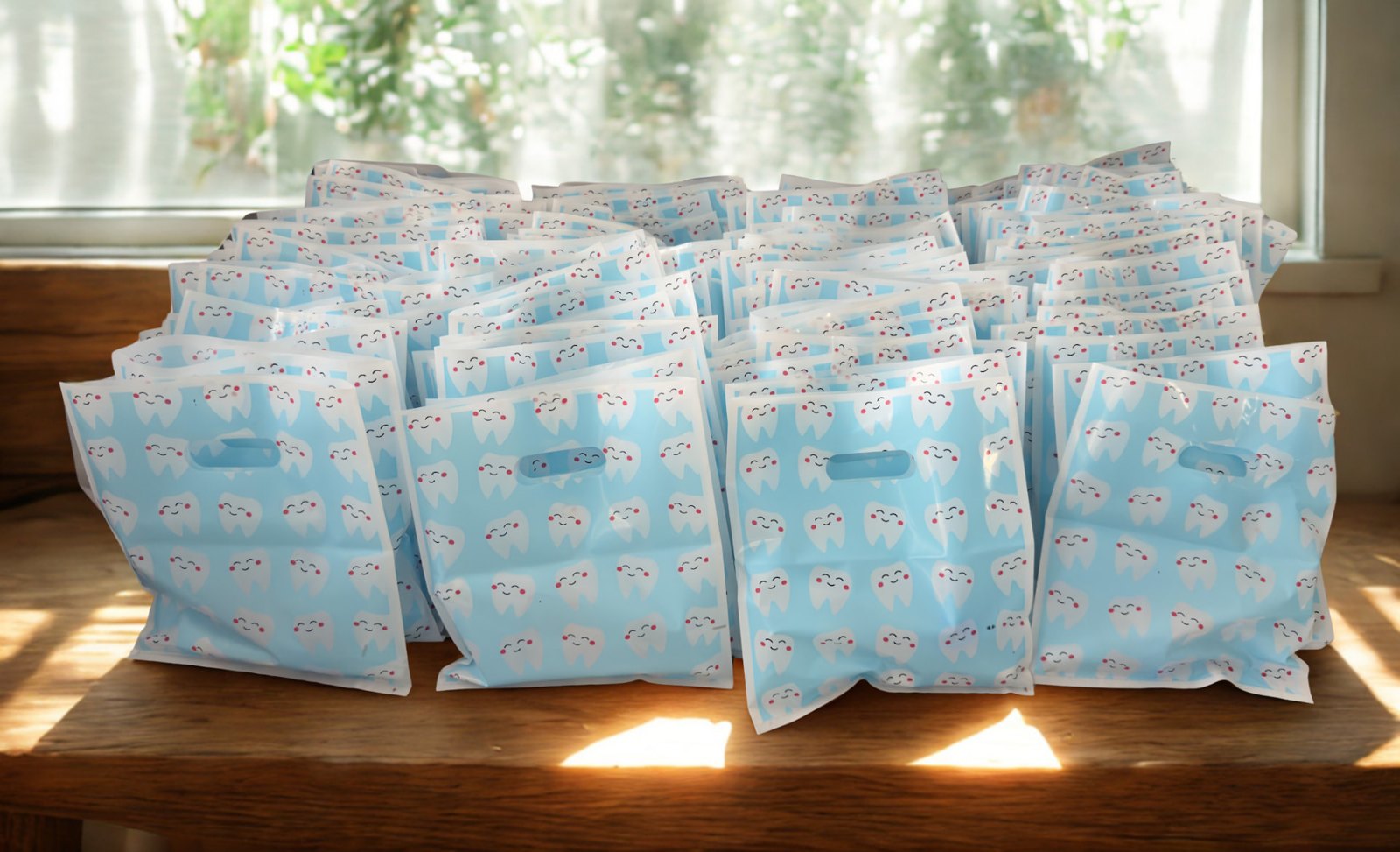 Packed dental hygiene kits